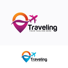 travel plane logo design