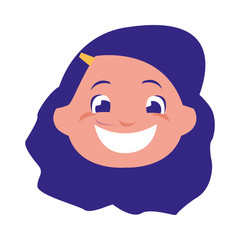 happy little girl head character