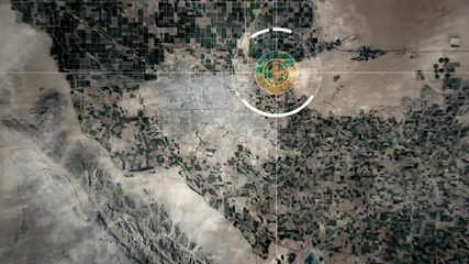 Surveillance drone scanning Mexicali, Mexico on the USA border