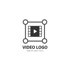 Obraz premium Video logo template design. Video logo with modern frame vector design