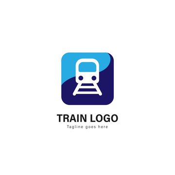 Train logo template design. Train logo with modern frame vector design