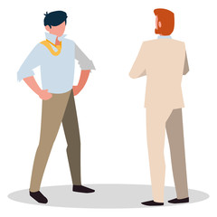 elegant businessmen with different possitions characters