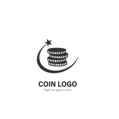 Coin logo template design. Coin logo with modern frame vector design