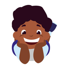 happy little black boy character