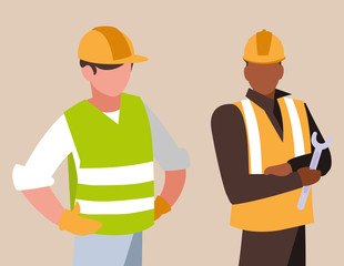 couple of men builders working