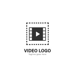 Video logo template design. Video logo with modern frame vector design