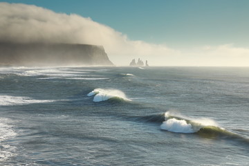 Islande, Vik. Diagonale de vagues