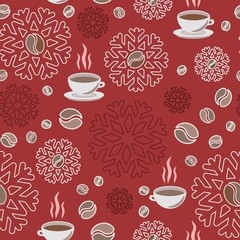 cup of coffee and coffee grains