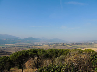 Fototapeta na wymiar Landscape of the Umbrian country from Civitella Benazzone, a small medieval village near Perugia, Umbria, Italy.