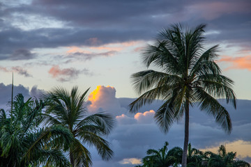 Fototapeta na wymiar Lever de soleil sur le Gosier - Guadeloupe