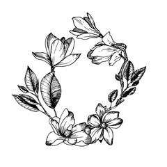 Wreath in engraving style