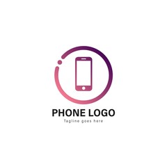 Smart phone logo template design. Smart phone logo with modern frame vector design