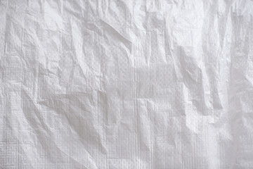 texture of white crushed bag, material 