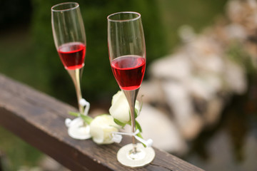 Glasses with wine