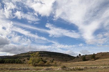 Country landscape Gudar mountains Aragon Teruel Spain