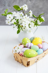 Spring blossom and easter eggs