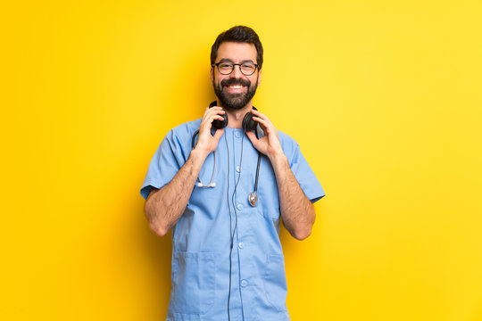 Surgeon Doctor Man With Headphones