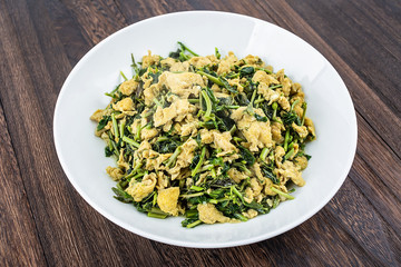 Spring seasonal vegetables, gourmet, fragrant scrambled eggs