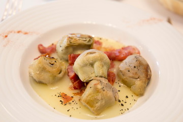 Artichoke with Serrano ham Spain