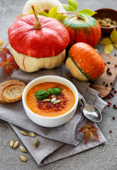 Bowl of pumpkin soup