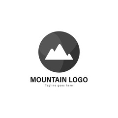 Mountain logo template design. Mountain logo with modern frame vector design