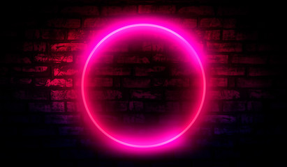 Brick wall, background, neon light
