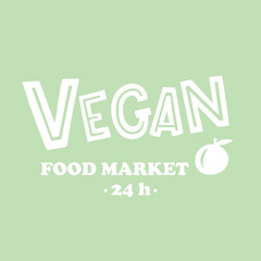 Vegan foog. Hand drawn lettering. 