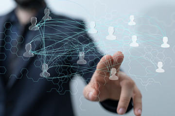 group of people talking in social network - Illustration