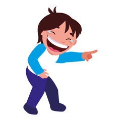 happy little boy character