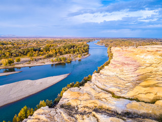 Burqin Yadan landform China also known as Colorful Beach Irtysh River Burqin County Altay...