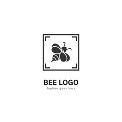 Bee logo template design. Bee logo with modern frame vector design