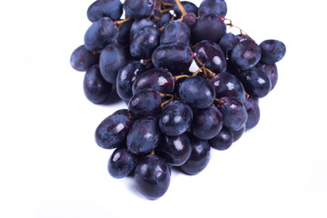 Ripe sweet grapes on white background