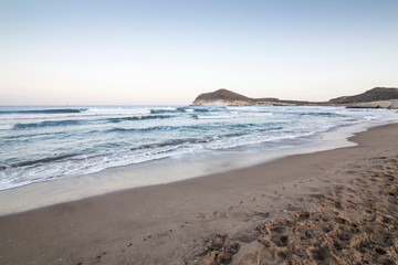 Fototapeta na wymiar Nature landscape Genoveses beach in Cabo de Gata nature reserve Almeria Andalusia Spain
