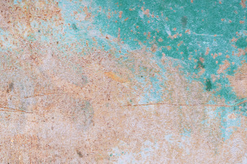 Green color rusty iron background texture close up