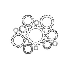 Gears mechanism icon. Support