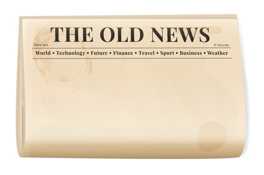 Vintage Newspaper Template. Folded Cover Page Of A News Magazine.