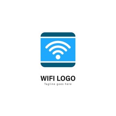 Wifi logo template design. Wifi logo with modern frame vector design