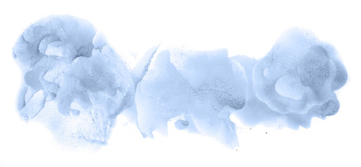 Abstract watercolor background hand-drawn on paper. Volumetric smoke elements. Navy blue color. For design, web, card, text, decoration, surfaces.