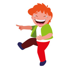 happy little boy character