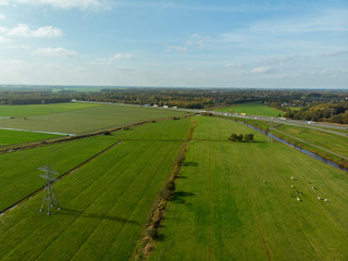 Highway A7 - The Netherlands / Drachten with Green Fields