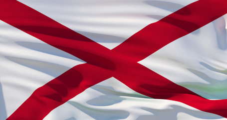 Alabama Flag, United States of America. 3d illustration