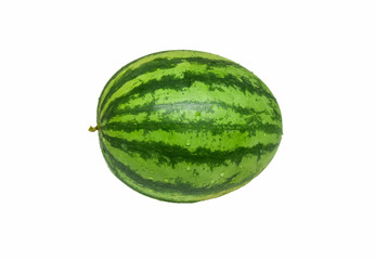 Fresh full watermelon isolated on white background