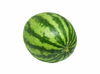 Fresh full watermelon isolated on white background