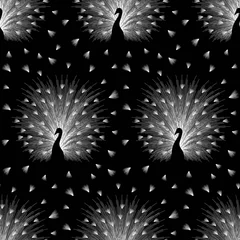 Wallpaper murals Peacock Peacock seamless vector pattern