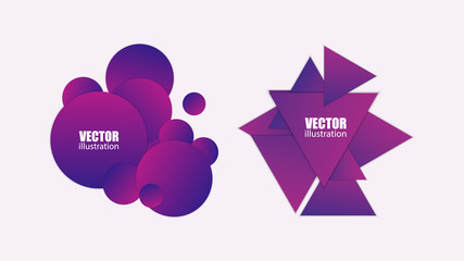 Geometric badges set. Minimal abstract background. Vector illustration