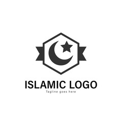 Fototapeta premium Islamic logo template design. Islamic logo with modern frame vector design