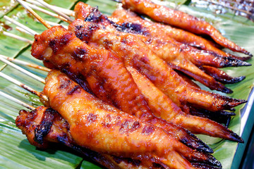 Grilled Chicken Skewers - Popular Thai Street Food
