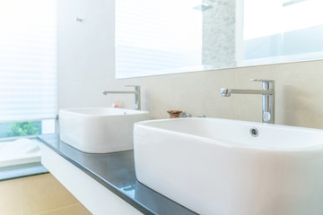 beautiful interior real bathroom features basin