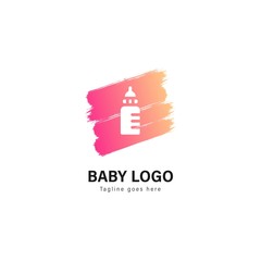 Baby logo template design. Baby logo with modern frame vector design