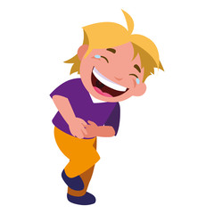 happy little boy character